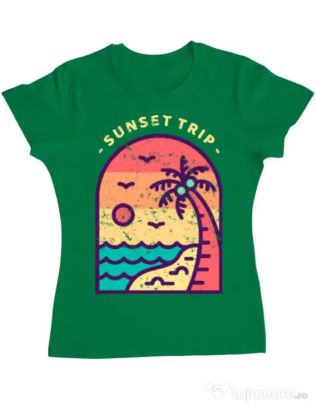 Tricou ADLER dama Sunset trip Verde mediu
