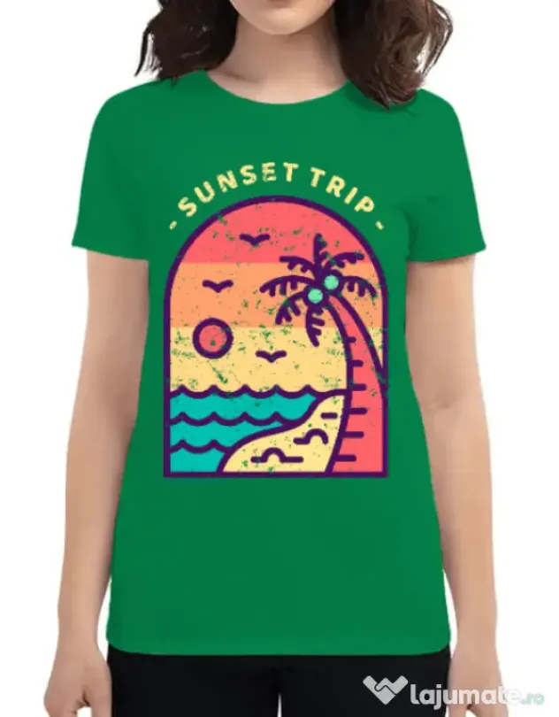 Tricou ADLER dama Sunset trip Verde mediu