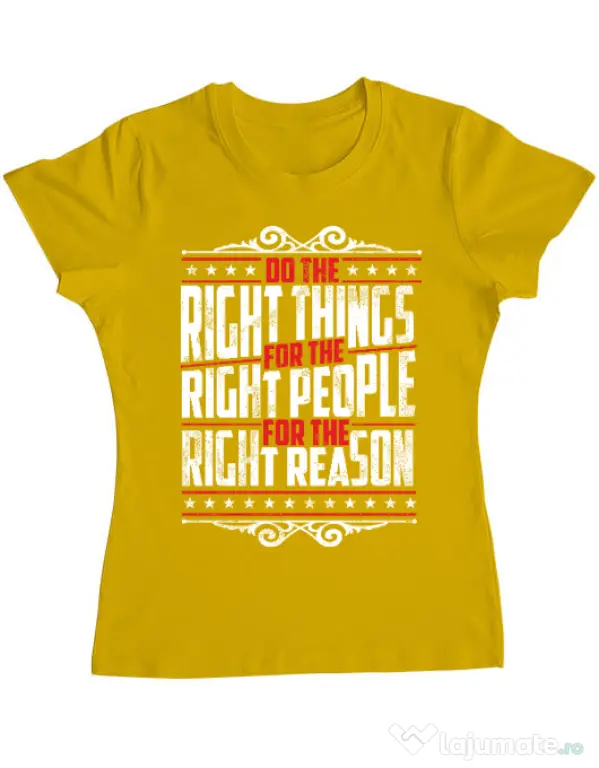 Tricou ADLER dama Do the right things Galben