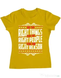 Tricou ADLER dama Do the right things Galben