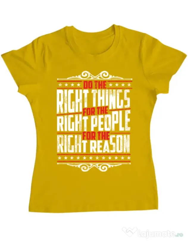 Tricou ADLER dama Do the right things Galben