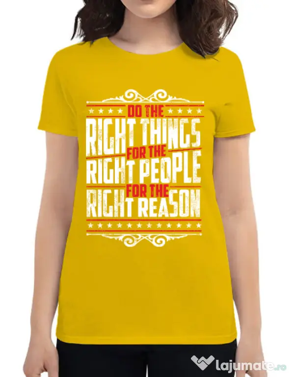 Tricou ADLER dama Do the right things Galben