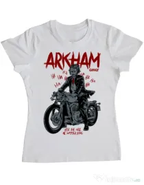 Tricou ADLER dama Arkham garage Alb