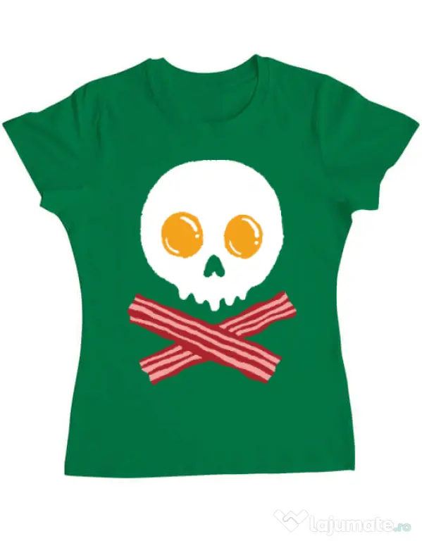Tricou ADLER dama Breakfast skull Verde mediu