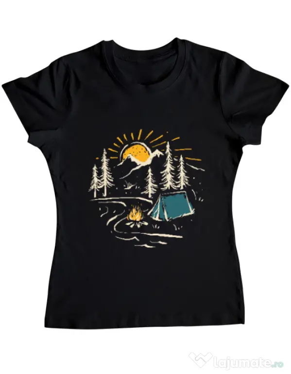 Tricou ADLER dama Camping Negru