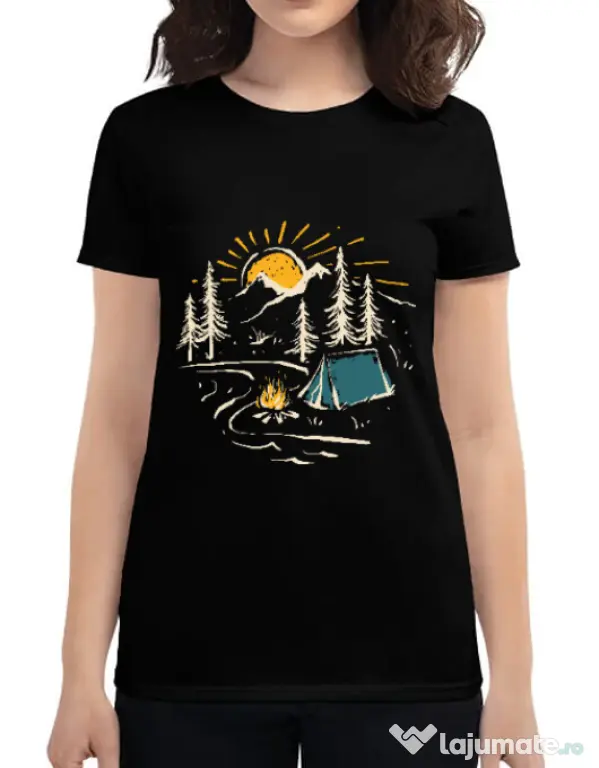 Tricou ADLER dama Camping Negru