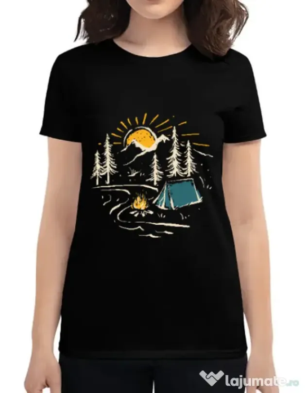 Tricou ADLER dama Camping Negru