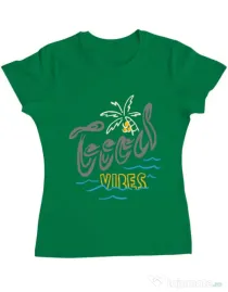 Tricou ADLER dama Cool vibes typo Verde mediu