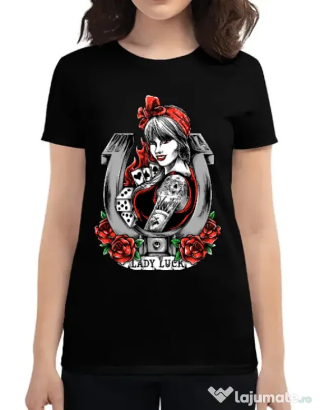 Tricou ADLER dama Lady luck Negru