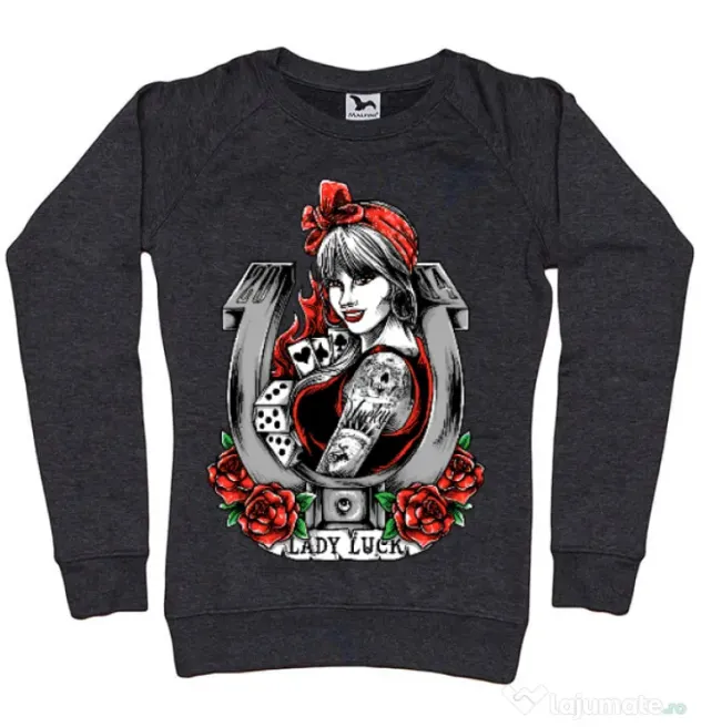 Bluza ADLER dama Lady luck Negru melanj