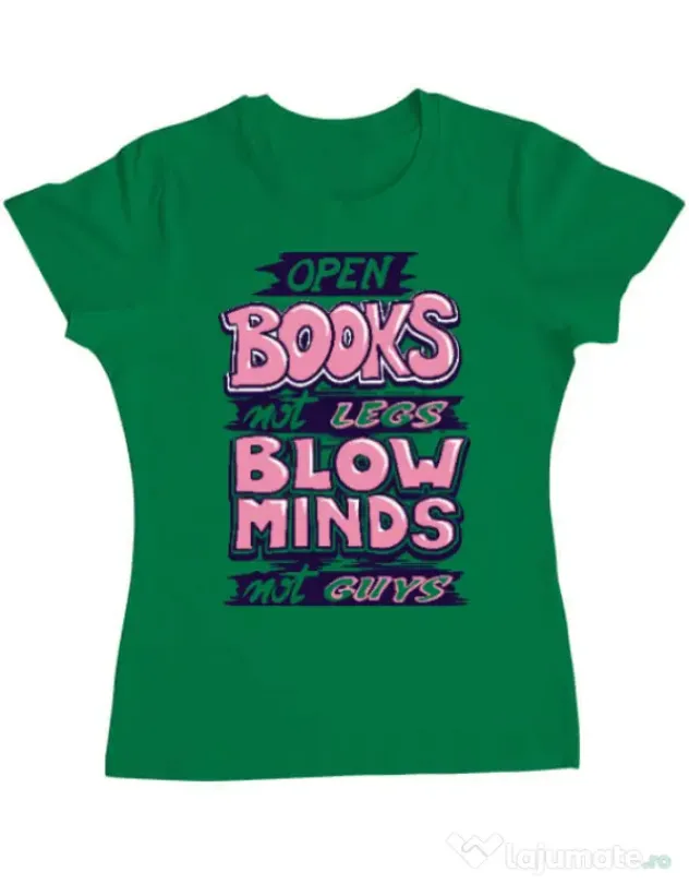Tricou ADLER dama Open books Verde mediu
