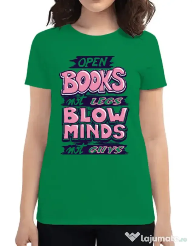 Tricou ADLER dama Open books Verde mediu