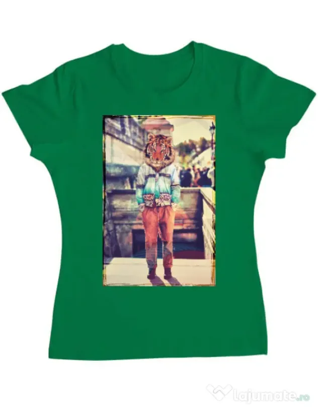 Tricou ADLER dama Tiger head Verde mediu