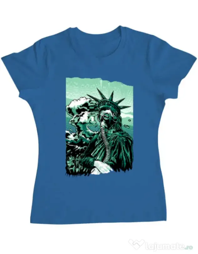 Tricou ADLER dama Save the liberty Albastru azuriu