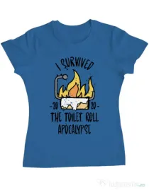 Tricou ADLER dama Toilet roll apocalypse Albastru azuriu