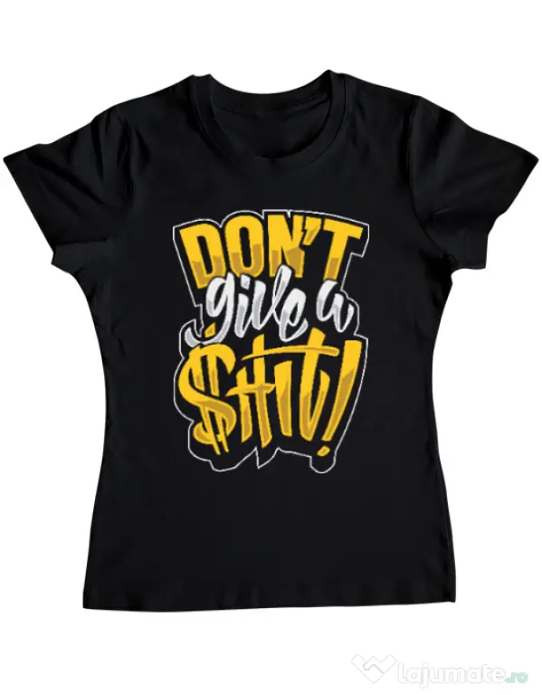 Tricou ADLER dama Don't give a shit Negru