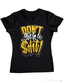 Tricou ADLER dama Don't give a shit Negru