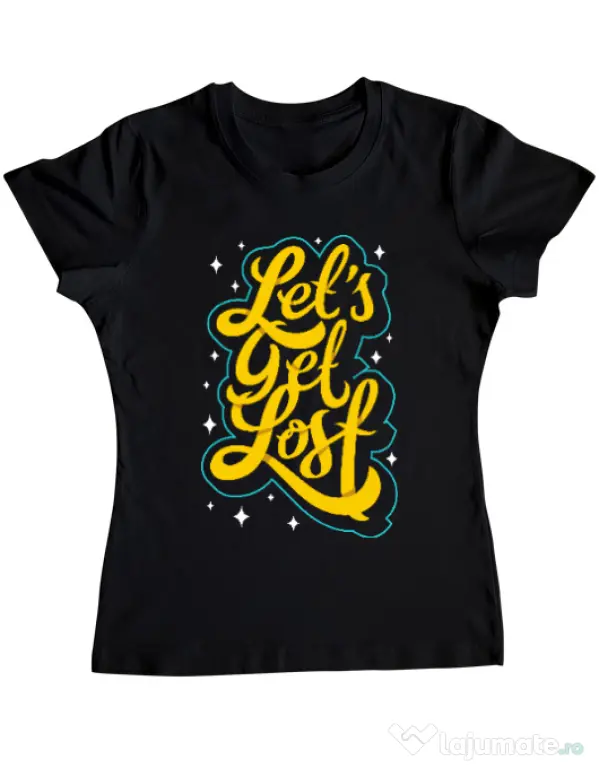 Tricou ADLER dama Let\'s get lost Negru