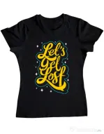 Tricou ADLER dama Let\'s get lost Negru