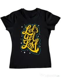Tricou ADLER dama Let\'s get lost Negru