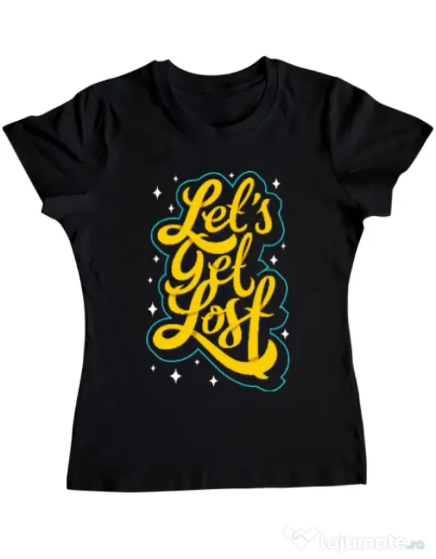 Tricou ADLER dama Let\'s get lost Negru