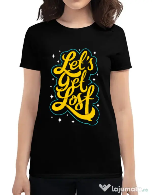 Tricou ADLER dama Let\'s get lost Negru