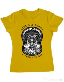 Tricou ADLER dama Sunset chill Galben