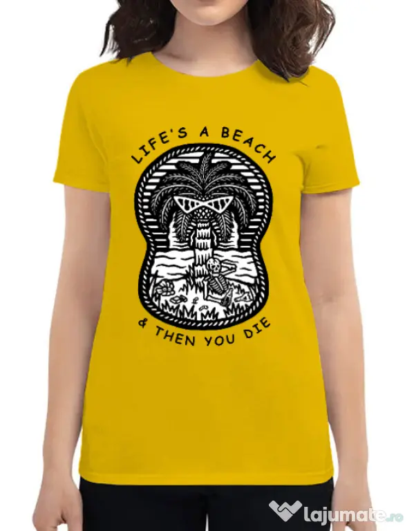 Tricou ADLER dama Sunset chill Galben