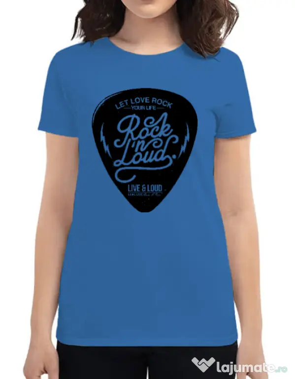 Tricou ADLER dama Rock n loud Albastru azuriu