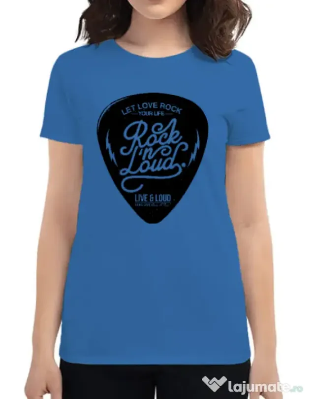 Tricou ADLER dama Rock n loud Albastru azuriu