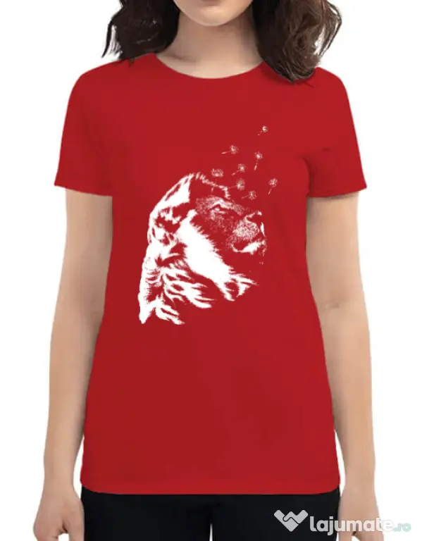 Tricou ADLER dama Dande lion Rosu