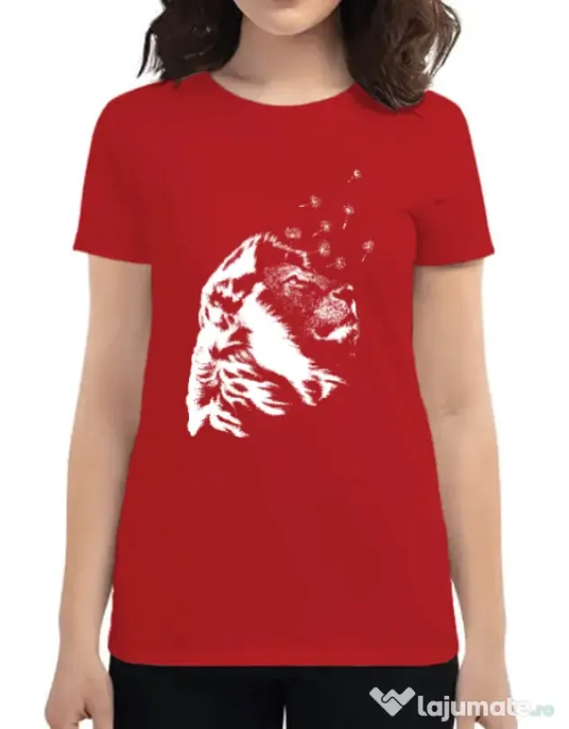 Tricou ADLER dama Dande lion Rosu