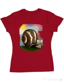 Tricou ADLER dama I stay home 2 Rosu