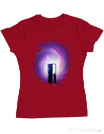 Tricou ADLER dama Doors to the future Rosu