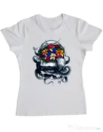 Tricou ADLER dama Space bloom Alb