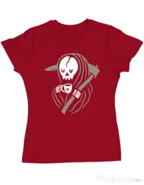 Tricou ADLER dama Grim reaper love coffee Rosu
