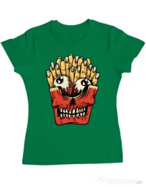 Tricou ADLER dama Zombie French Fries Verde mediu