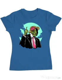 Tricou ADLER dama Make zombies great again Albastru azuriu