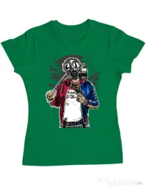 Tricou ADLER dama Suicide gas mask Verde mediu