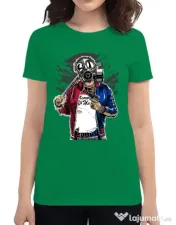 Tricou ADLER dama Suicide gas mask Verde mediu