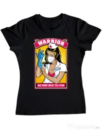 Tricou ADLER dama Fight what we fear Negru