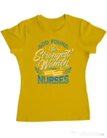 Tricou ADLER dama Strongest women Galben