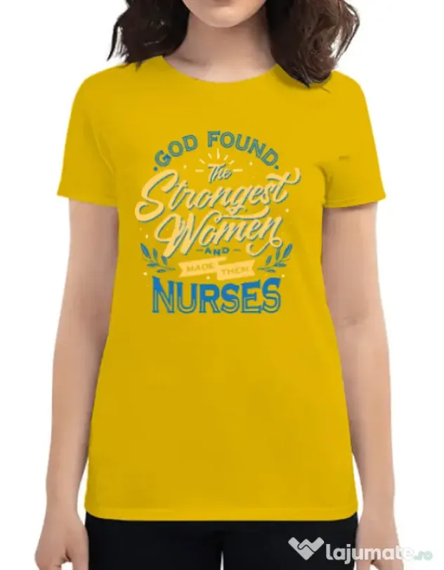 Tricou ADLER dama Strongest women Galben