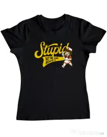 Tricou ADLER dama Can\'t fix stupid Negru