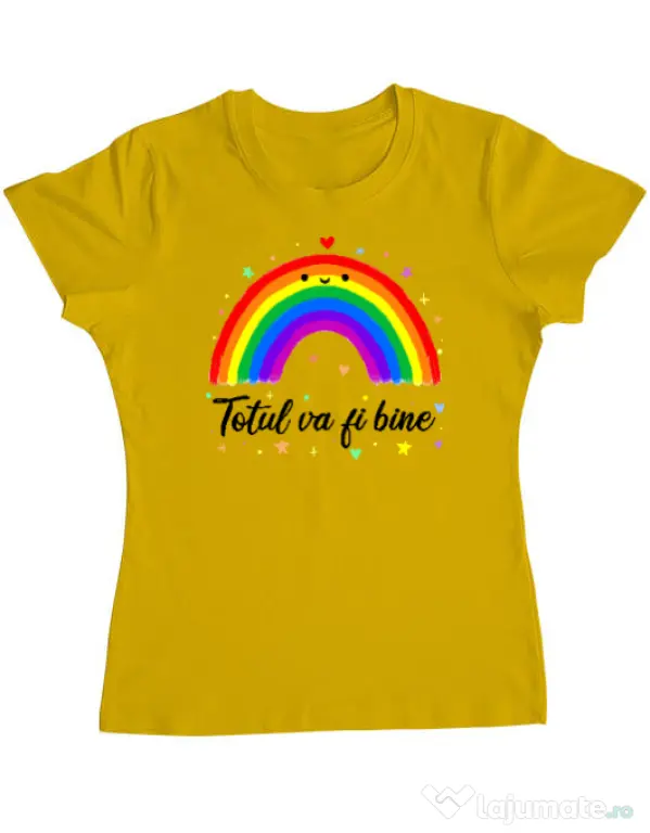 Tricou ADLER dama Totul va fi bine Galben