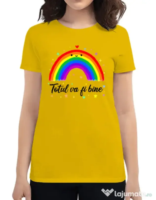 Tricou ADLER dama Totul va fi bine Galben