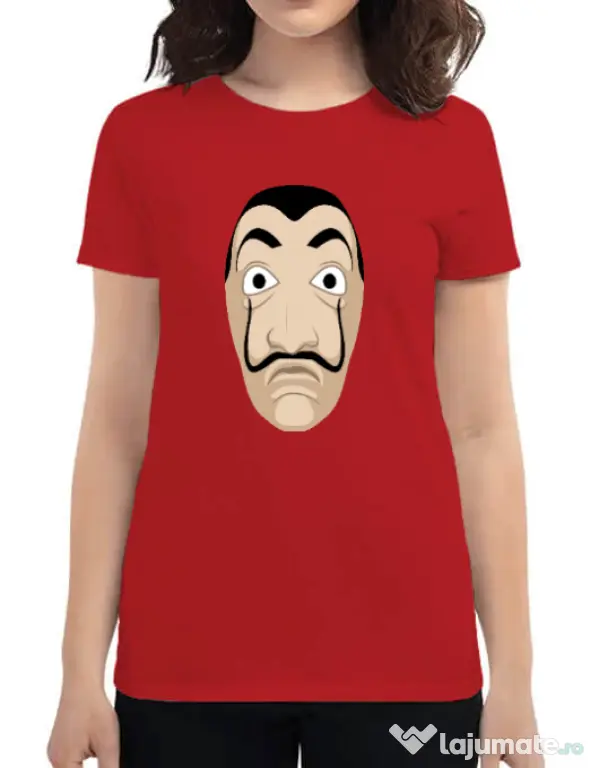 Tricou ADLER dama Dali mask Rosu