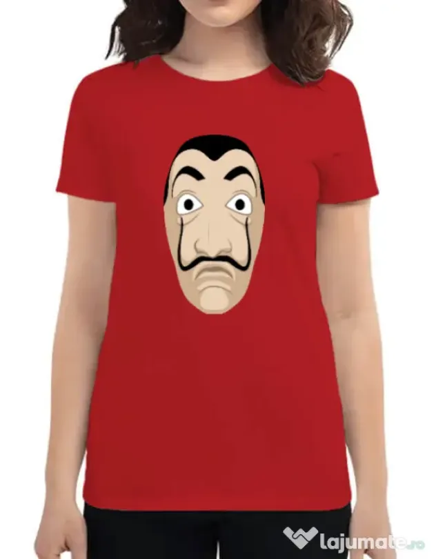 Tricou ADLER dama Dali mask Rosu