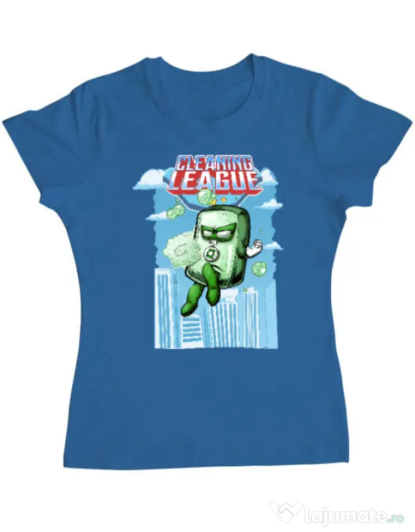 Tricou ADLER dama Cleaning league Soap Albastru azuriu