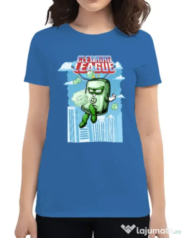 Tricou ADLER dama Cleaning league Soap Albastru azuriu